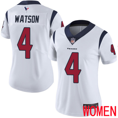 Houston Texans Limited White Women Deshaun Watson Road Jersey NFL Football #4 Vapor Untouchable->youth nfl jersey->Youth Jersey
